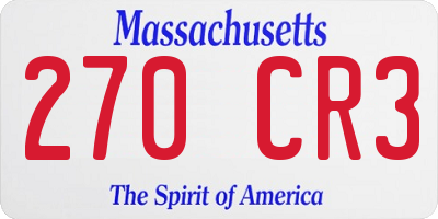 MA license plate 270CR3