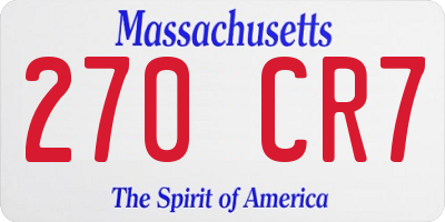 MA license plate 270CR7