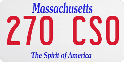 MA license plate 270CS0