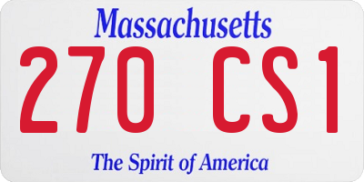 MA license plate 270CS1