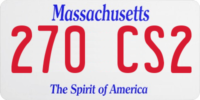 MA license plate 270CS2