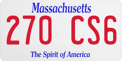MA license plate 270CS6