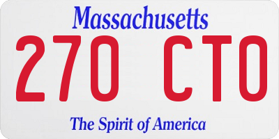 MA license plate 270CT0
