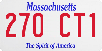 MA license plate 270CT1