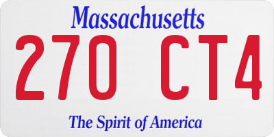 MA license plate 270CT4