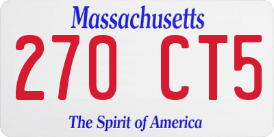 MA license plate 270CT5