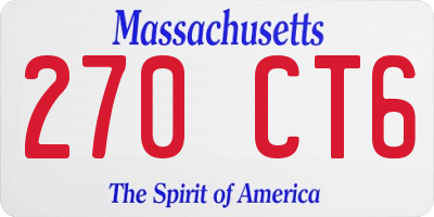 MA license plate 270CT6