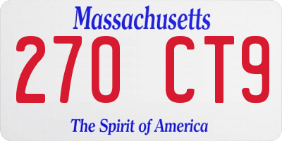 MA license plate 270CT9