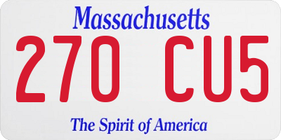 MA license plate 270CU5