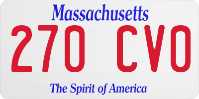 MA license plate 270CV0
