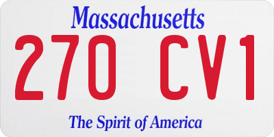 MA license plate 270CV1