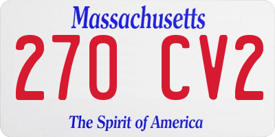 MA license plate 270CV2