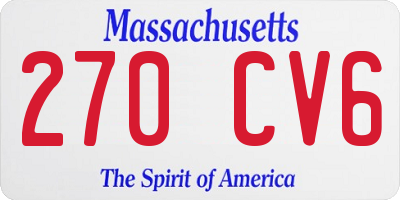 MA license plate 270CV6
