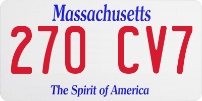 MA license plate 270CV7