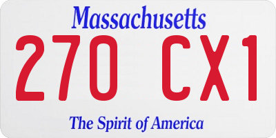 MA license plate 270CX1