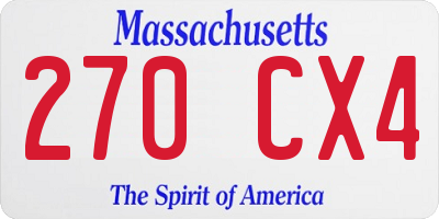 MA license plate 270CX4
