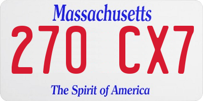 MA license plate 270CX7