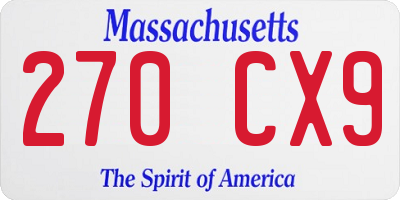 MA license plate 270CX9