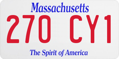 MA license plate 270CY1