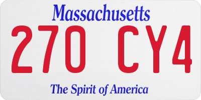 MA license plate 270CY4