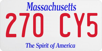 MA license plate 270CY5