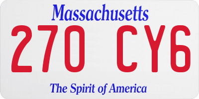 MA license plate 270CY6