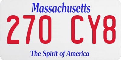 MA license plate 270CY8