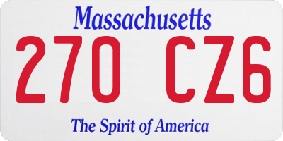 MA license plate 270CZ6