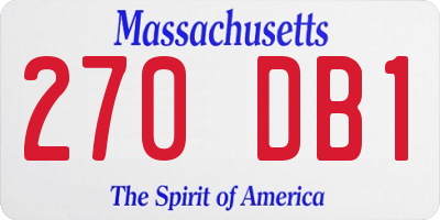 MA license plate 270DB1