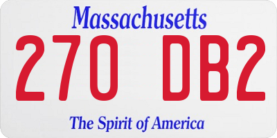 MA license plate 270DB2