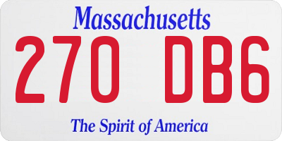 MA license plate 270DB6