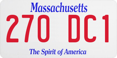 MA license plate 270DC1