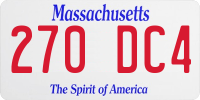 MA license plate 270DC4