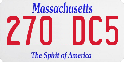 MA license plate 270DC5
