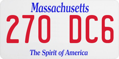 MA license plate 270DC6