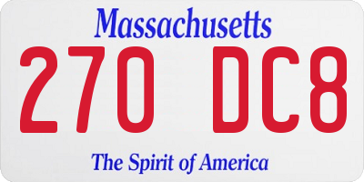 MA license plate 270DC8