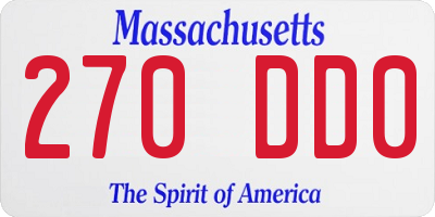 MA license plate 270DD0