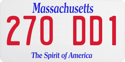 MA license plate 270DD1