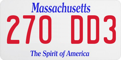 MA license plate 270DD3