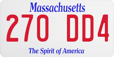 MA license plate 270DD4