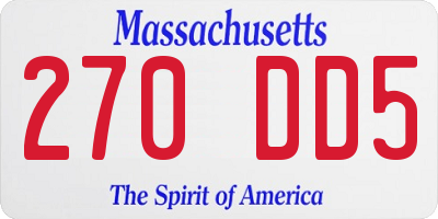 MA license plate 270DD5