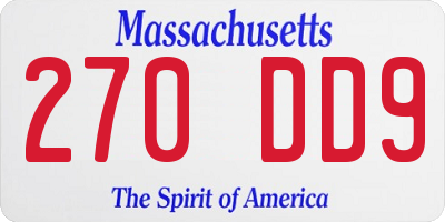MA license plate 270DD9