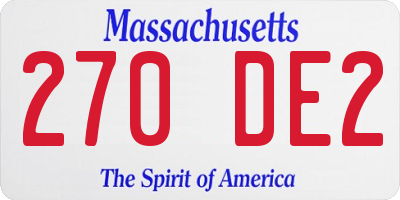 MA license plate 270DE2