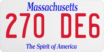 MA license plate 270DE6