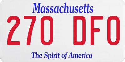 MA license plate 270DF0