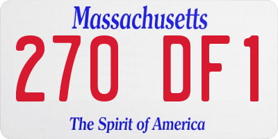 MA license plate 270DF1