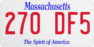 MA license plate 270DF5