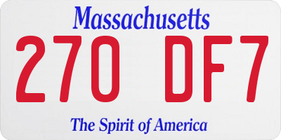 MA license plate 270DF7