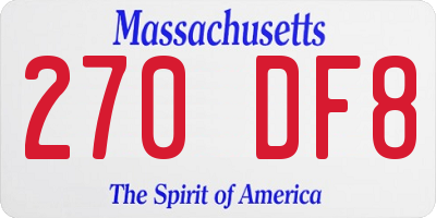 MA license plate 270DF8