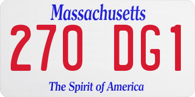 MA license plate 270DG1